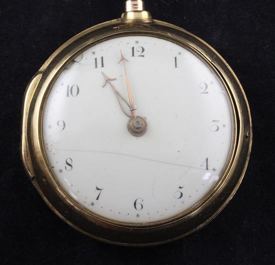 A George III 22ct gold pair cased keywind verge pocket watch by Simon Levin & Son, London,